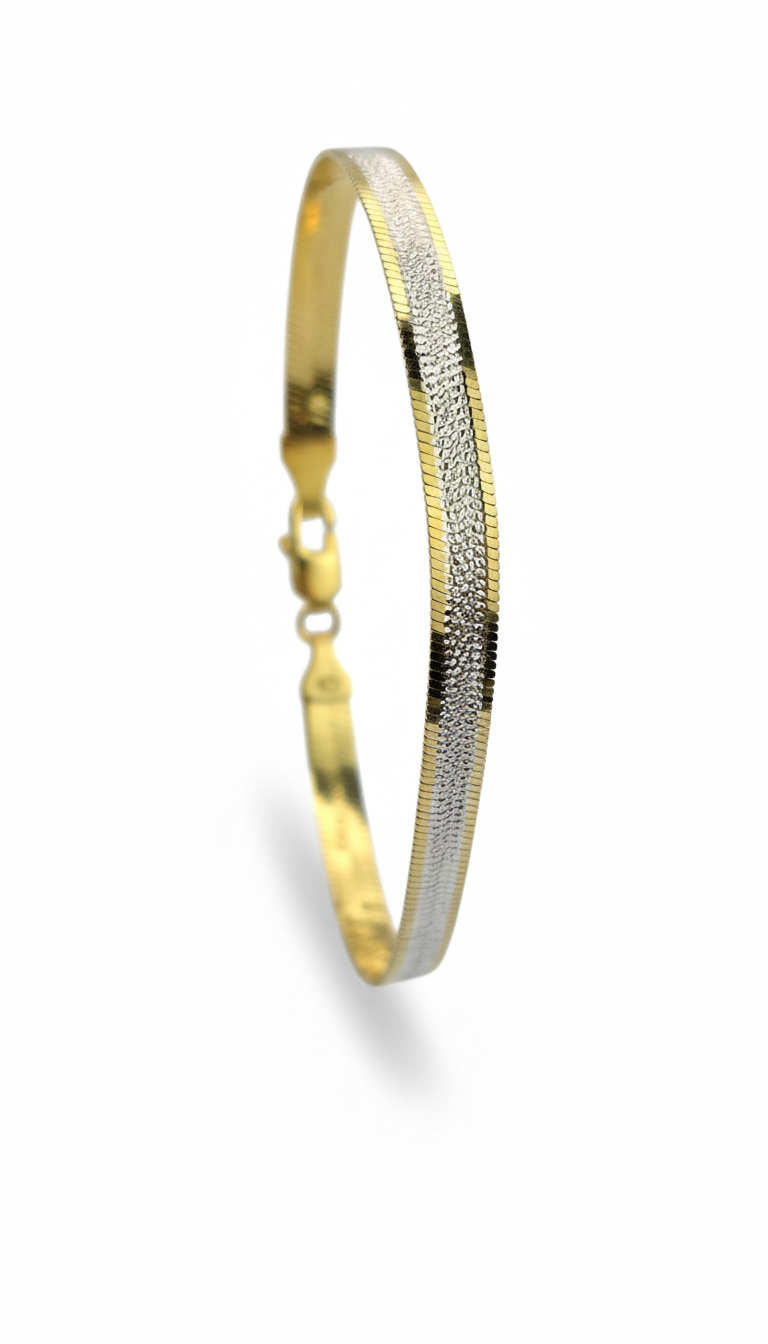 SoHo Two-Tone Herringbone Bracelet