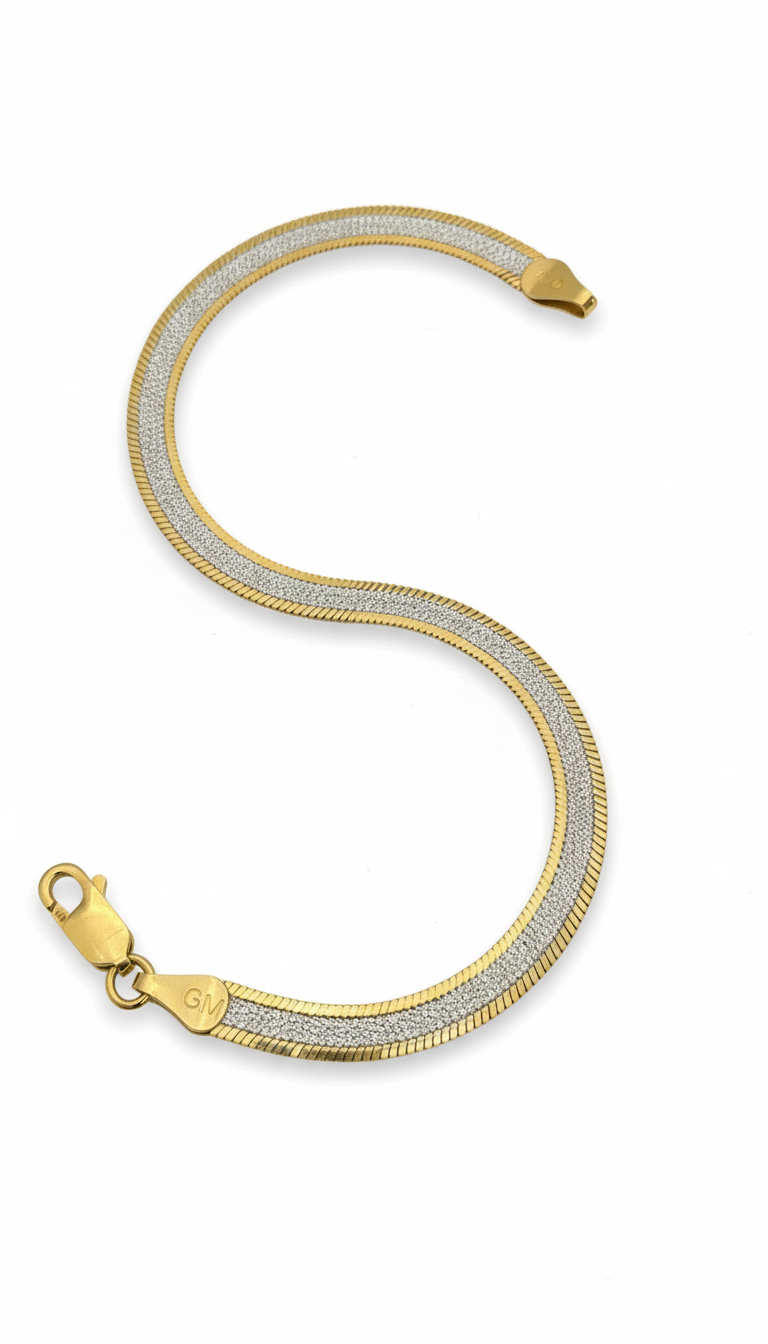 SoHo Two-Tone Herringbone Bracelet