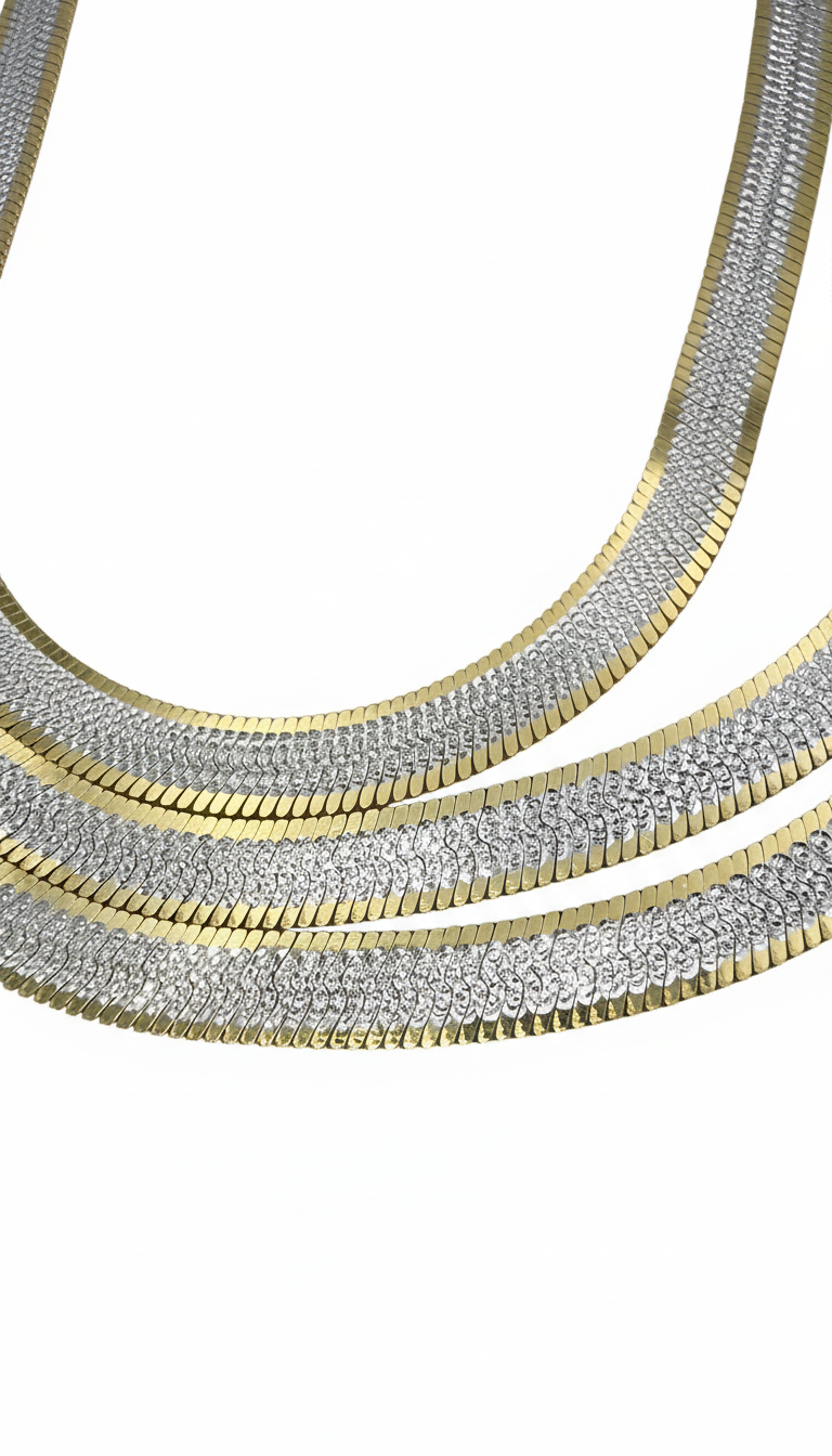 SoHo Two-Tone Herringbone Chain – 6.8mm