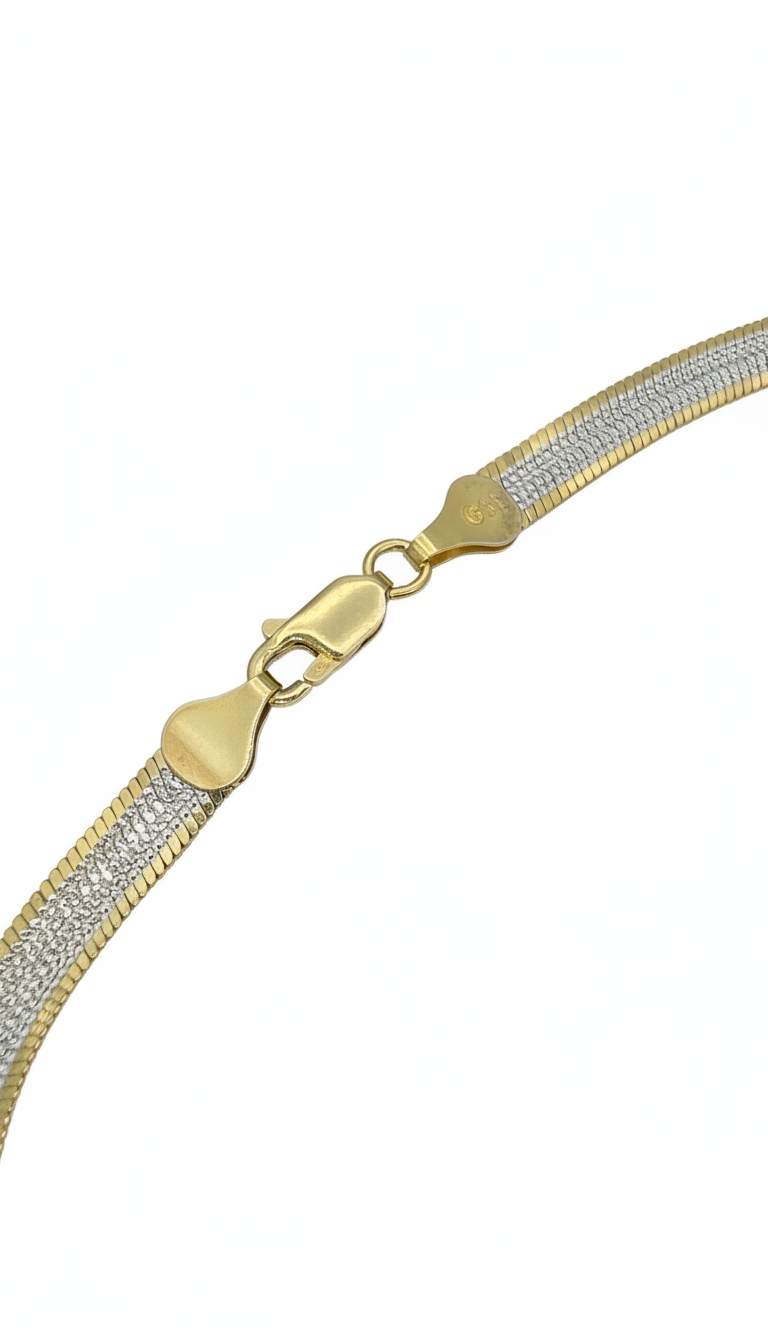 SoHo Two-Tone Herringbone Bracelet
