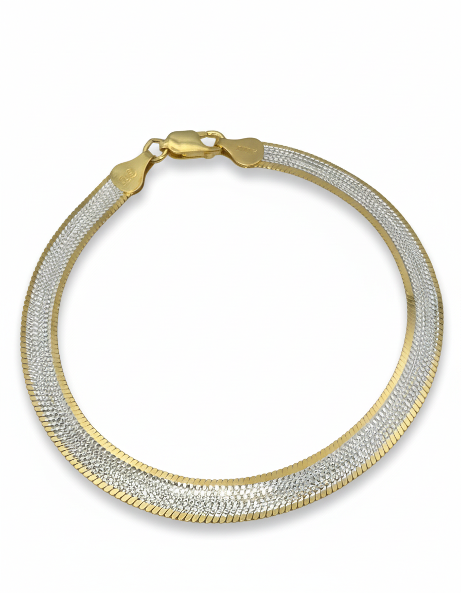 SoHo Two-Tone Herringbone Bracelet