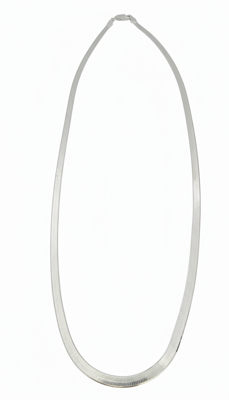 Tribeca Whte Herringbone Necklace