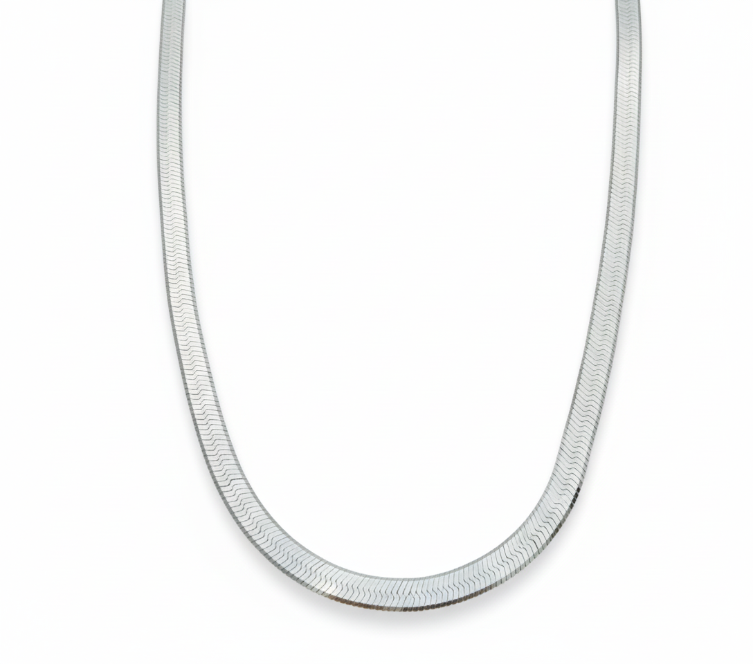 Tribeca Whte Herringbone Necklace