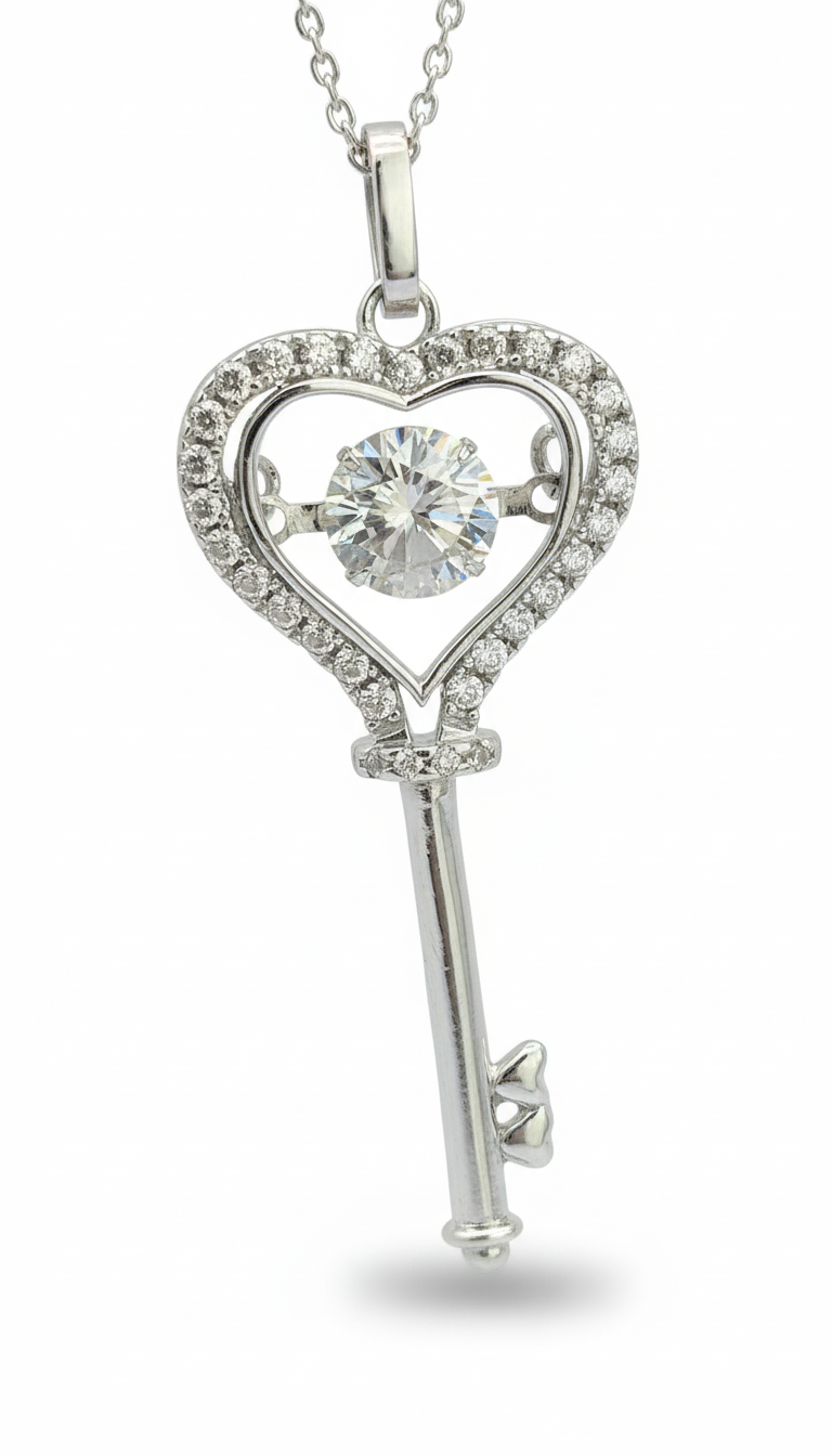 Fifth Ave Heart Key Pendant