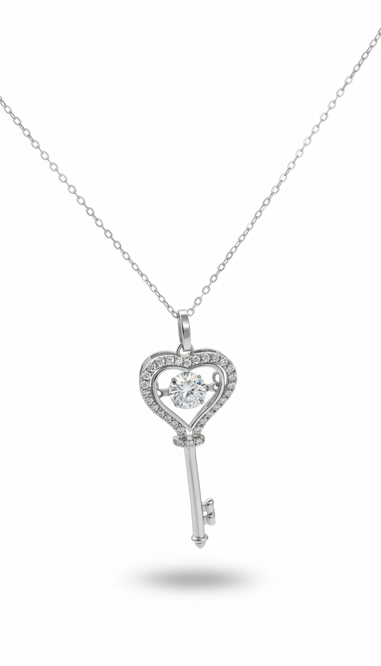Fifth Ave Heart Key Pendant