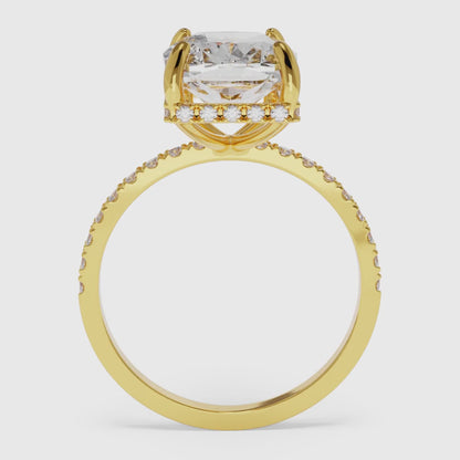 Park Avenue Crown – Radiant Cushion Halo Ring