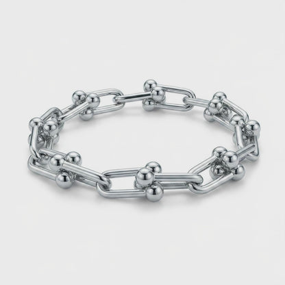 New York Double Link Silver Bracelet