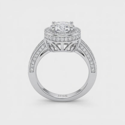 Fifth Ave Grand Halo Pavé Engagement Ring
