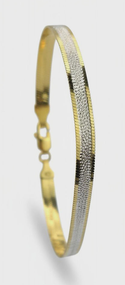 SoHo Two-Tone Herringbone Bracelet