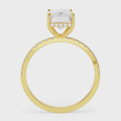 Park Avenue Regency – Emerald Halo Diamond Ring