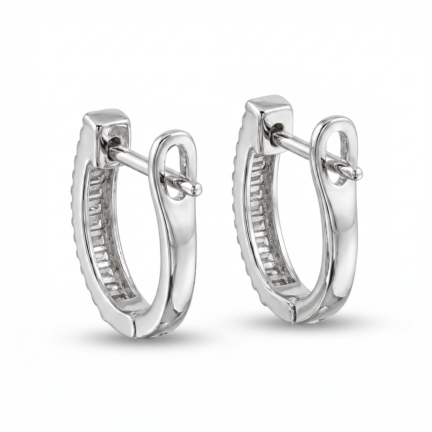 Madison Baguette Hoop Earrings