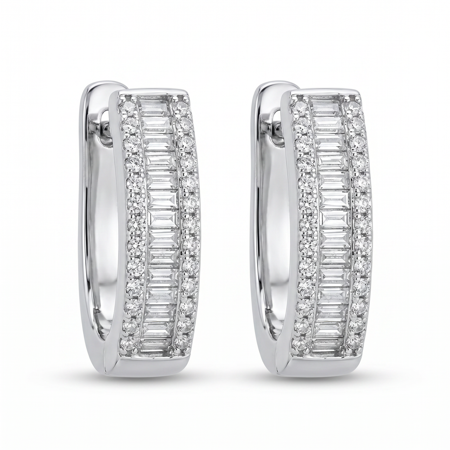 Madison Baguette Hoop Earrings