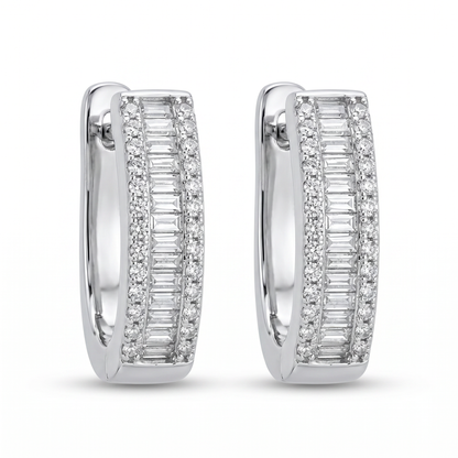 Madison Baguette Hoop Earrings