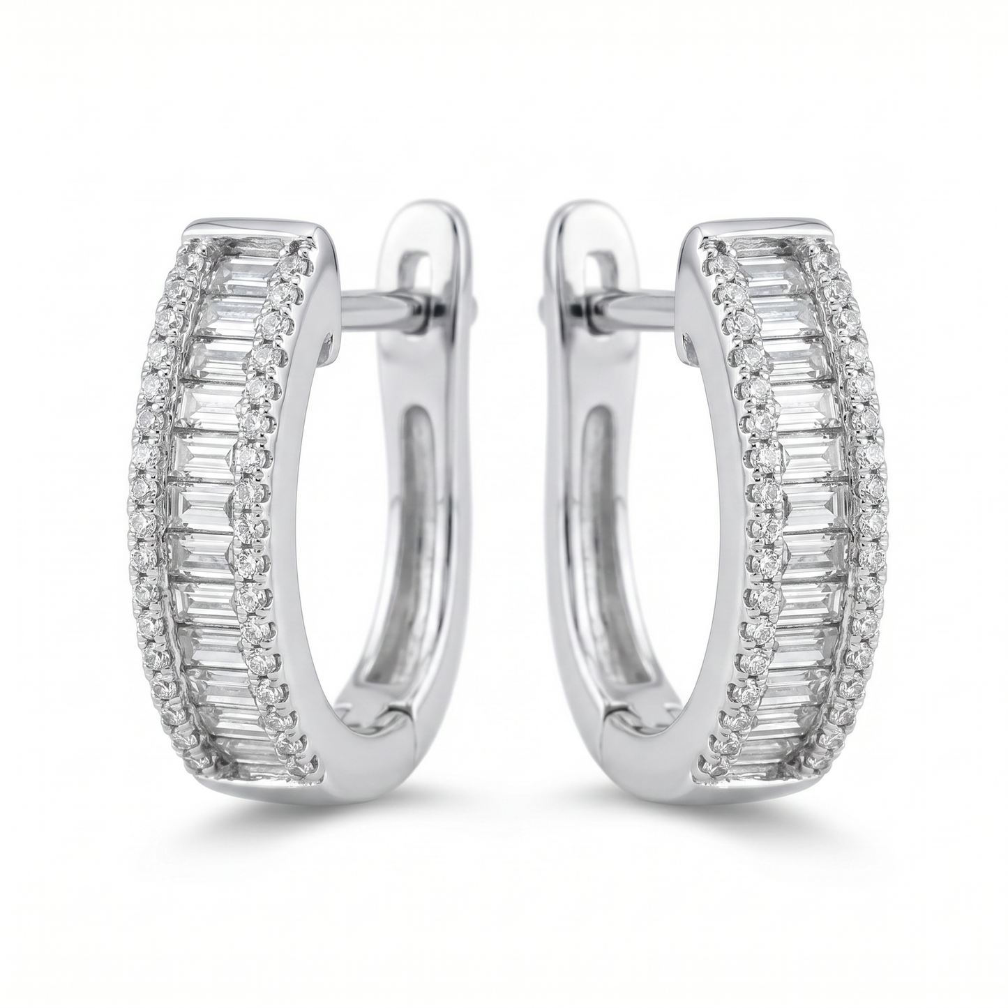 Madison Baguette Hoop Earrings