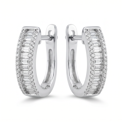 Madison Baguette Hoop Earrings