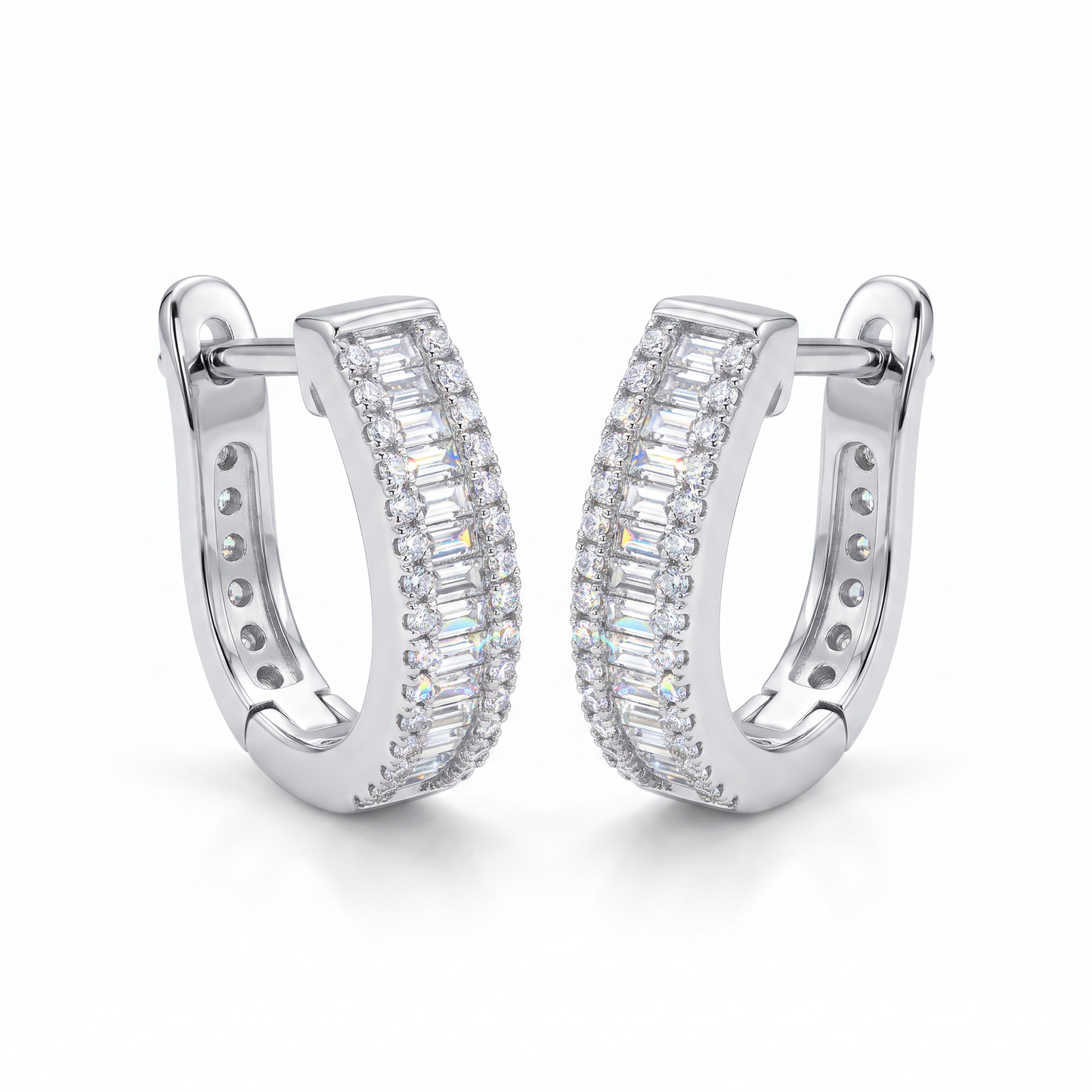 Madison Baguette Hoop Earrings