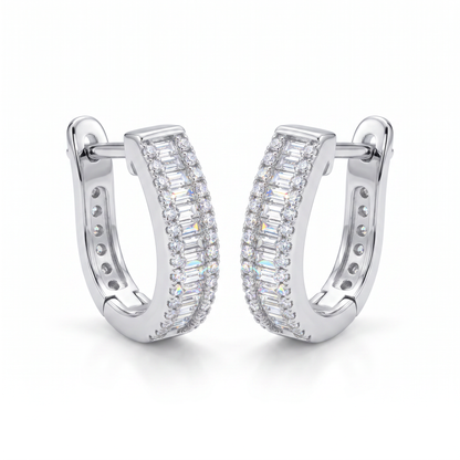 Madison Baguette Hoop Earrings