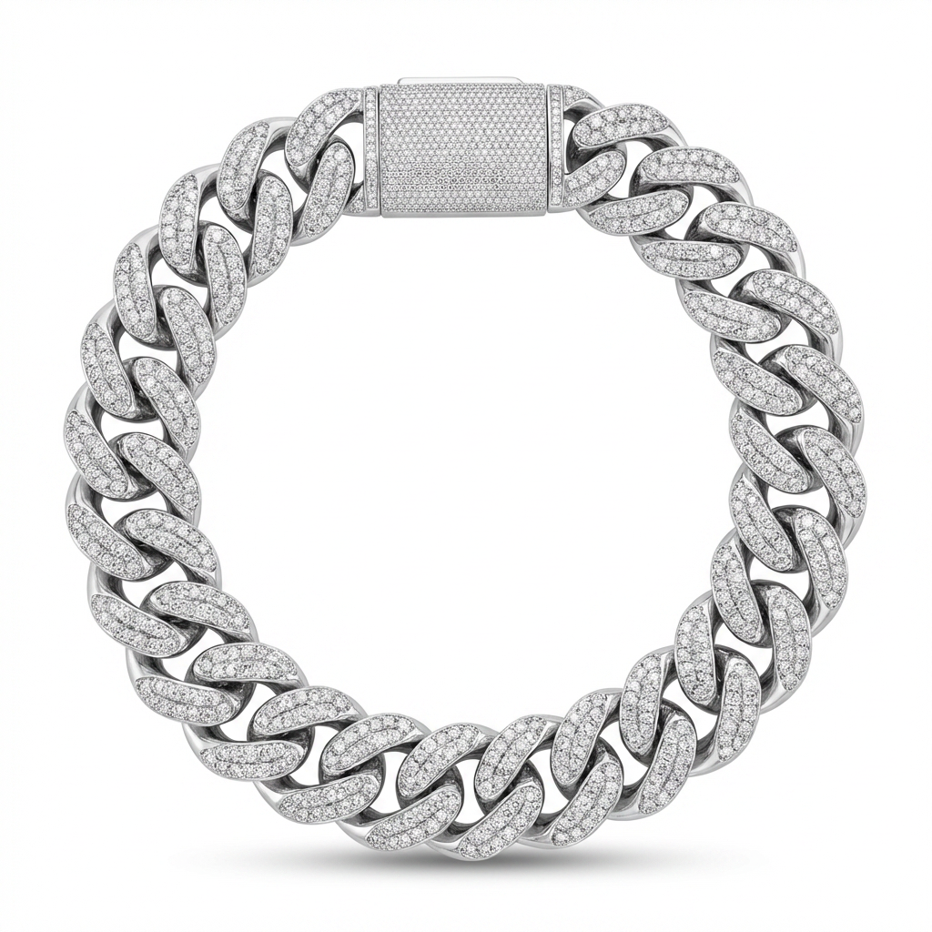 SoHo Ice Cuban – Pavé Moissanite Bracelet