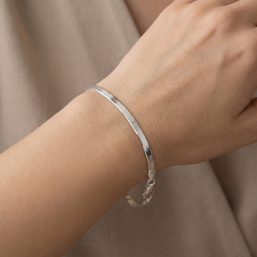 Tribeca Silver Herringbone Bracelet