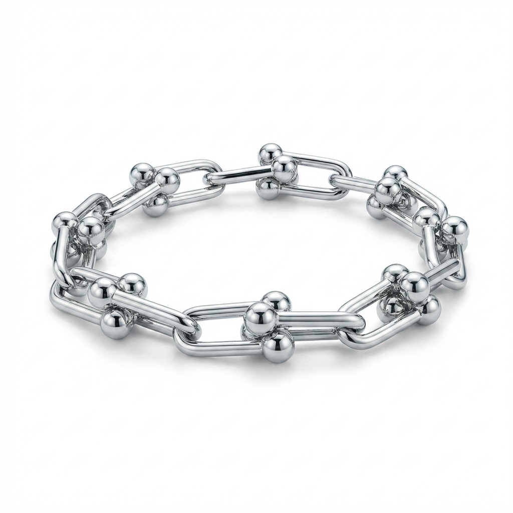 New York Double Link Silver Bracelet