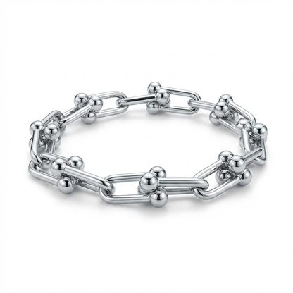 New York Double Link Silver Bracelet