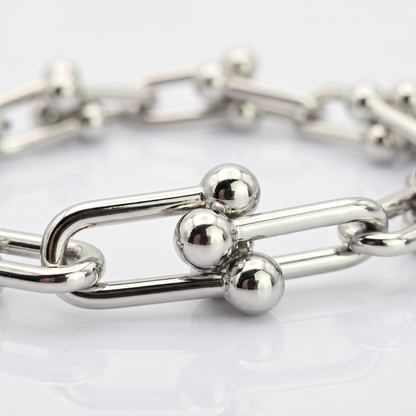 New York Double Link Silver Bracelet
