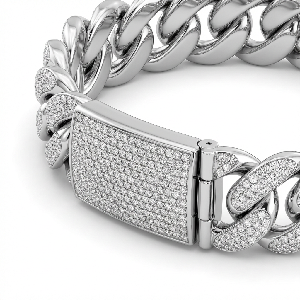 SoHo Ice Cuban – Pavé Moissanite Bracelet