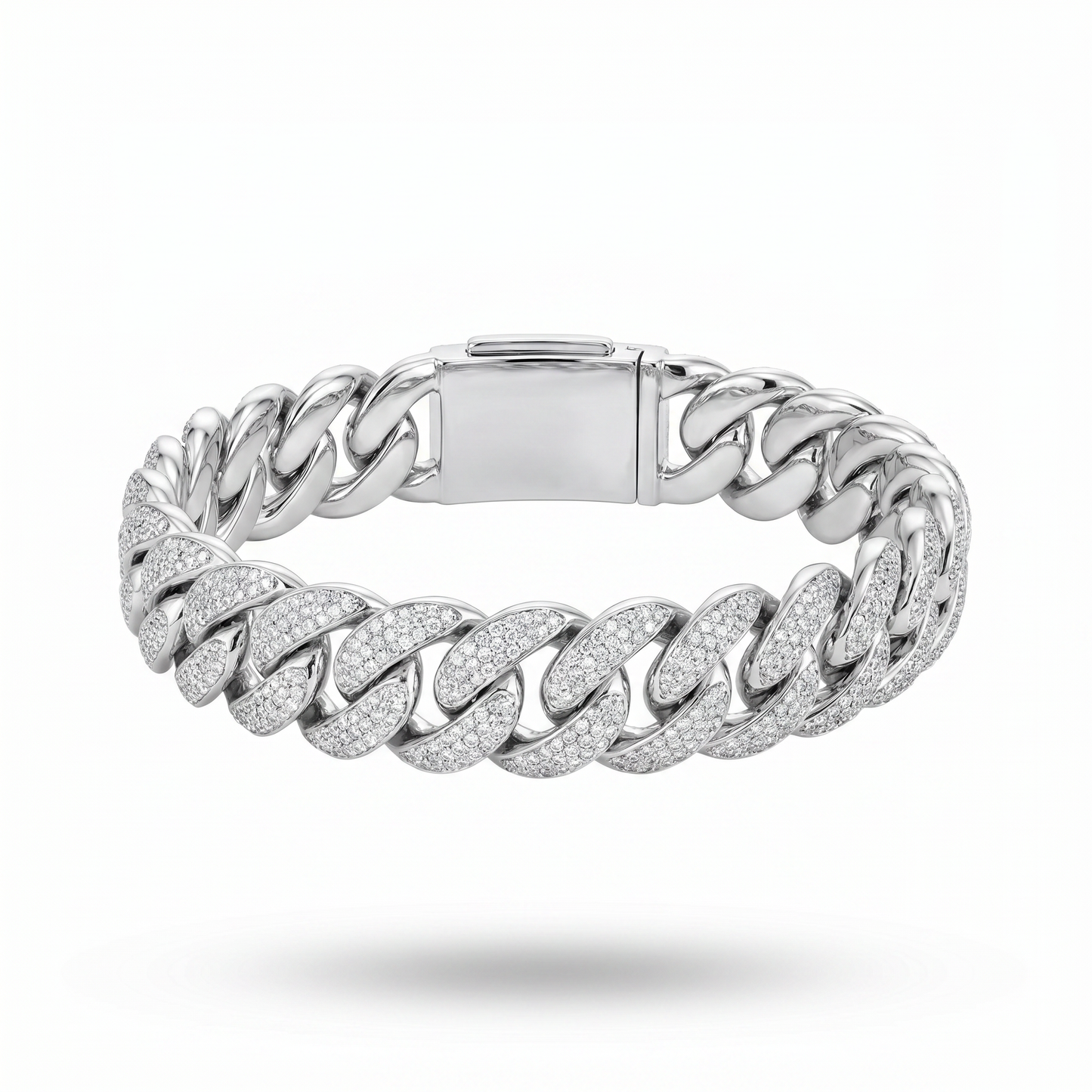 SoHo Ice Cuban – Pavé Moissanite Bracelet