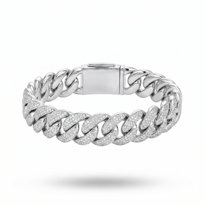 SoHo Ice Cuban – Pavé Moissanite Bracelet