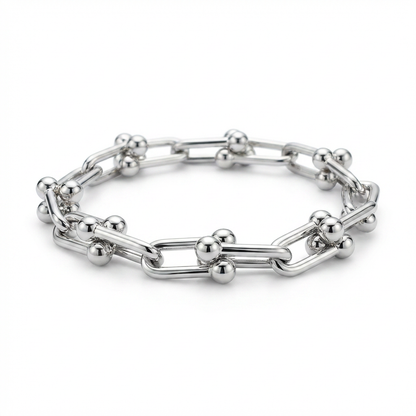 New York Double Link Silver Bracelet