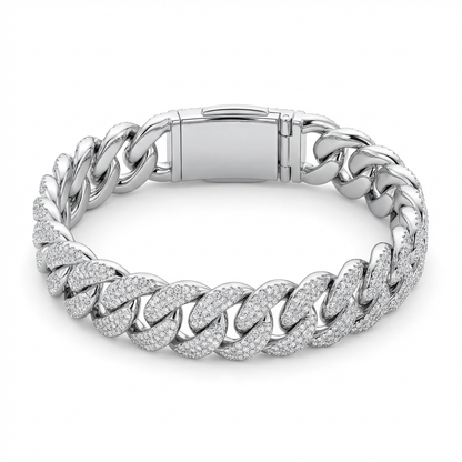 SoHo Ice Cuban – Pavé Moissanite Bracelet