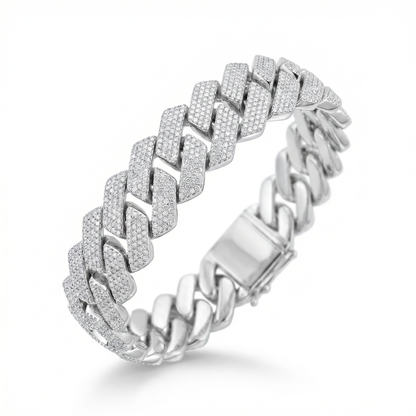 Tribeca Ice Cuban – Pavé Moissanite Bracelet