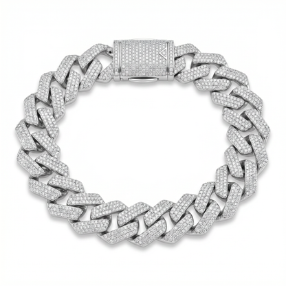 Tribeca Ice Cuban – Pavé Moissanite Bracelet