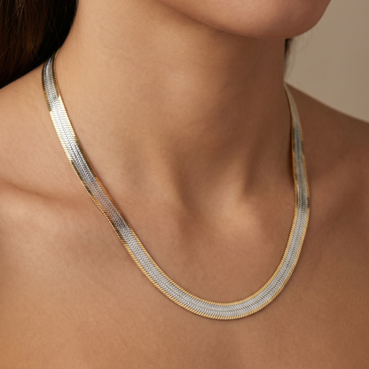 SoHo Two-Tone Herringbone Chain – 6.8mm
