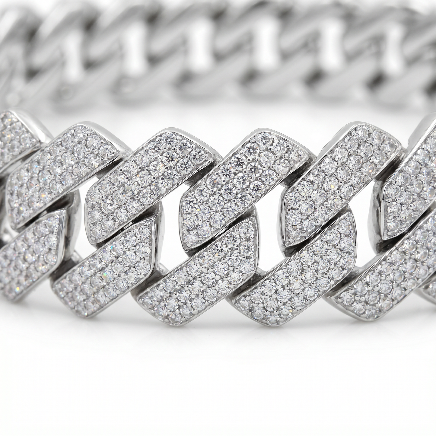 SoHo Ice Cuban – Pavé Moissanite Necklace
