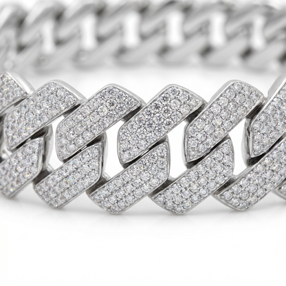 SoHo Ice Cuban – Pavé Moissanite Necklace