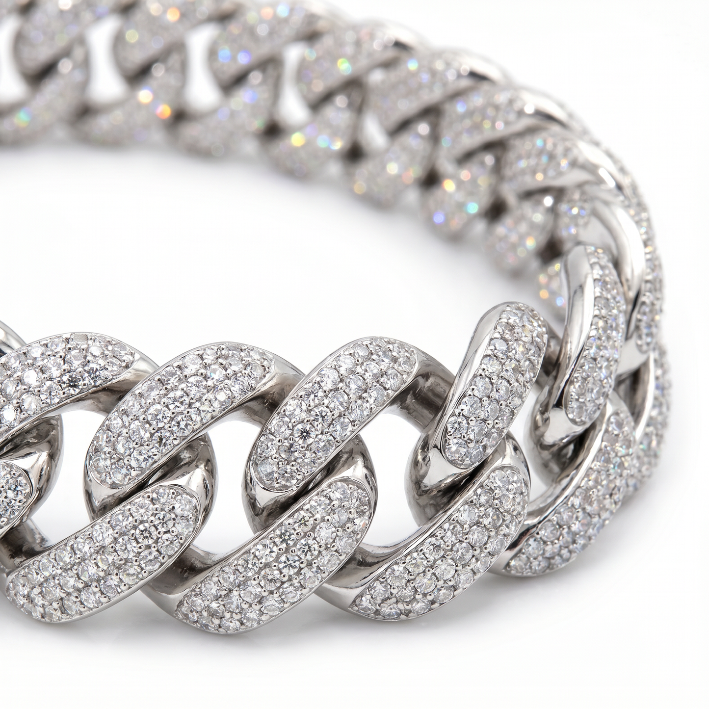Tribeca Ice Cuban – Pavé Moissanite Necklace