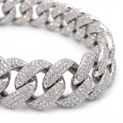 Tribeca Ice Cuban – Pavé Moissanite Necklace