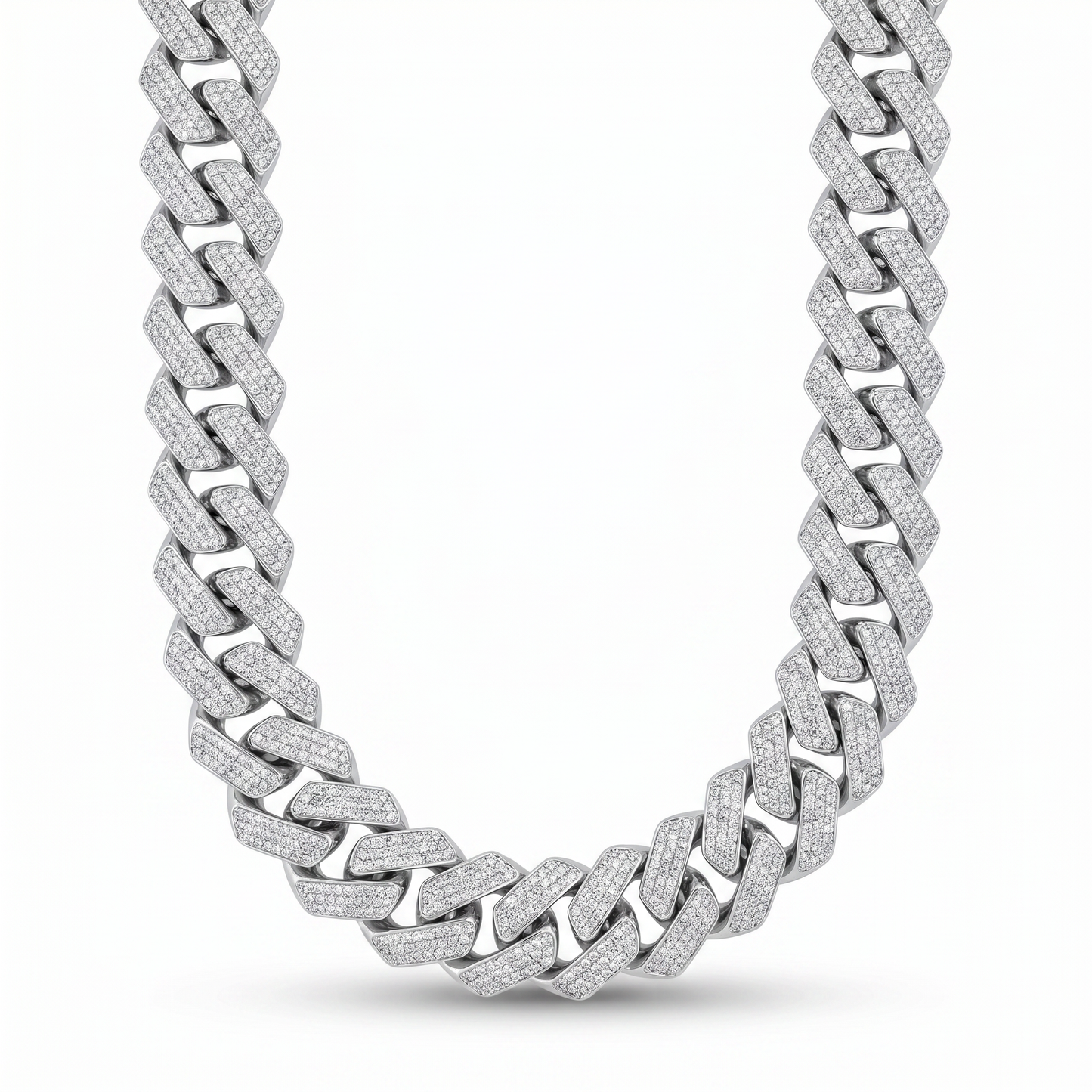 SoHo Ice Cuban – Pavé Moissanite Necklace