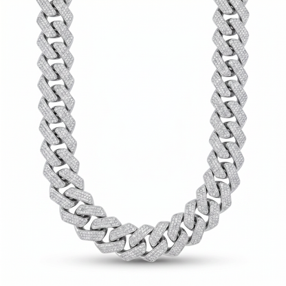 SoHo Ice Cuban – Pavé Moissanite Necklace