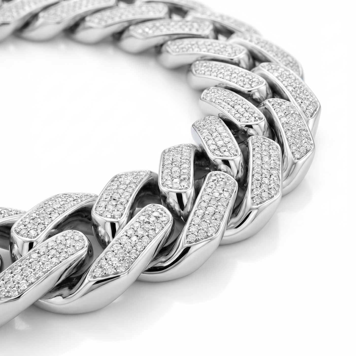 SoHo Ice Cuban – Pavé Moissanite Necklace
