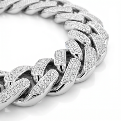 SoHo Ice Cuban – Pavé Moissanite Necklace