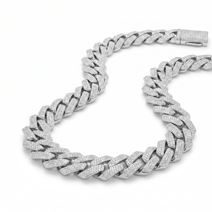 SoHo Ice Cuban – Pavé Moissanite Necklace