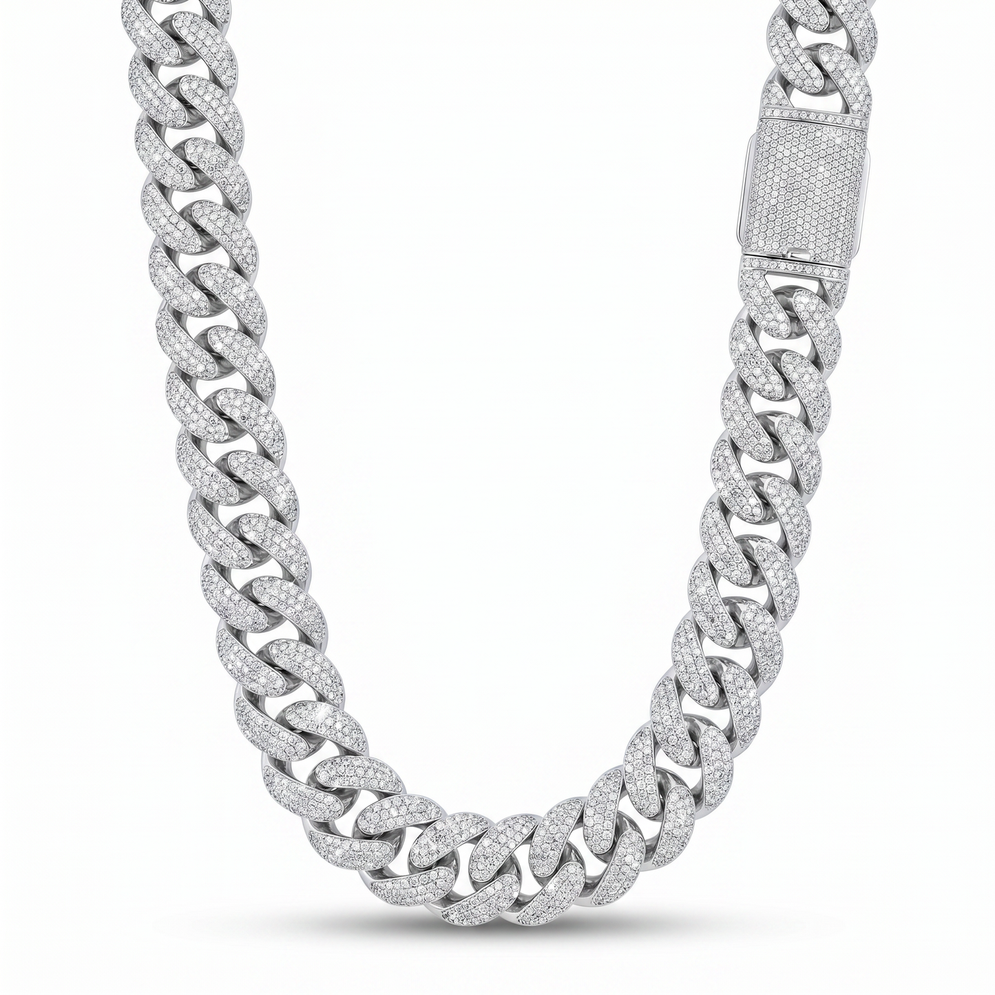 Tribeca Ice Cuban – Pavé Moissanite Necklace