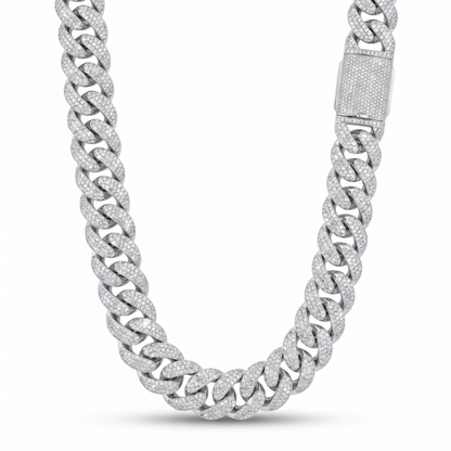 Tribeca Ice Cuban – Pavé Moissanite Necklace