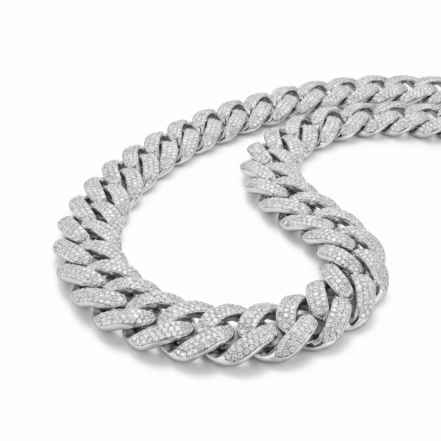 Tribeca Ice Cuban – Pavé Moissanite Necklace