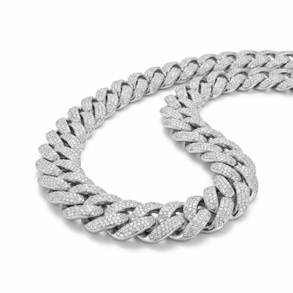 Tribeca Ice Cuban – Pavé Moissanite Necklace