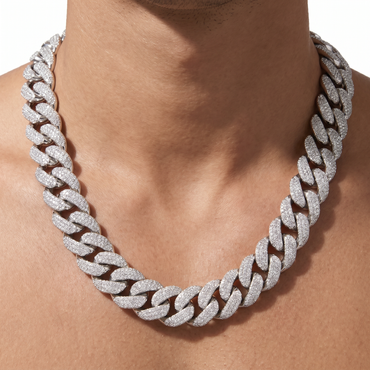 Tribeca Ice Cuban – Pavé Moissanite Necklace