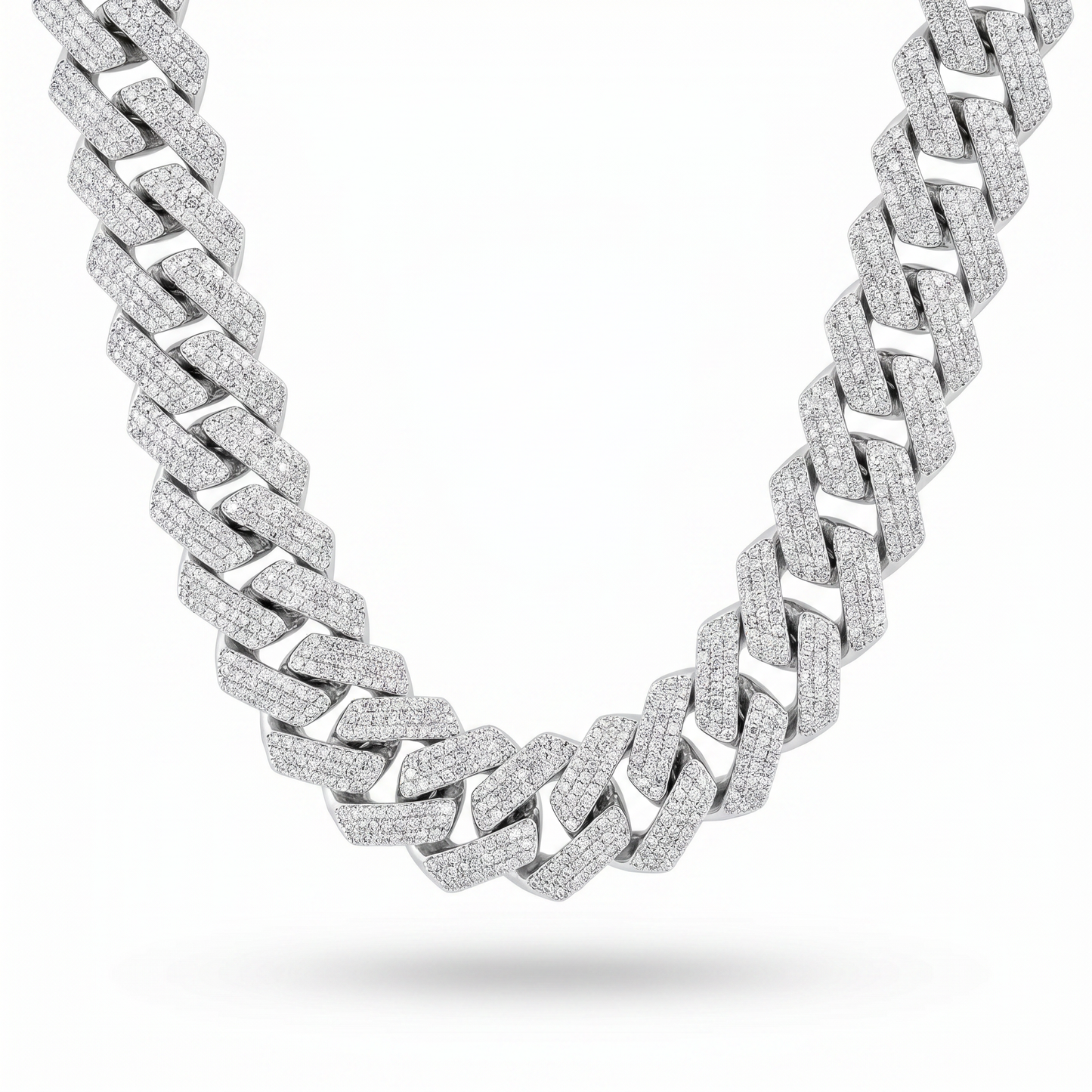 SoHo Ice Cuban – Pavé Moissanite Necklace