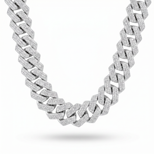 SoHo Ice Cuban – Pavé Moissanite Necklace